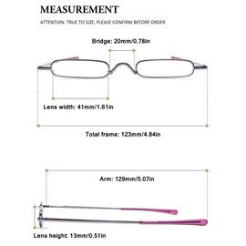 VEVESMUNDO Compact Reading Glasses Women Men Mini Slim Narrow Pocket Portable Readers with Metal Case