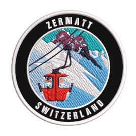 Zermatt, Switzerland Ski Restort Mountain Embroidered Premium Patch DIY Iron-on or Sew-on Decorative Badge Emblem Vacation Souvenir Travel Gear Clothes Appliques