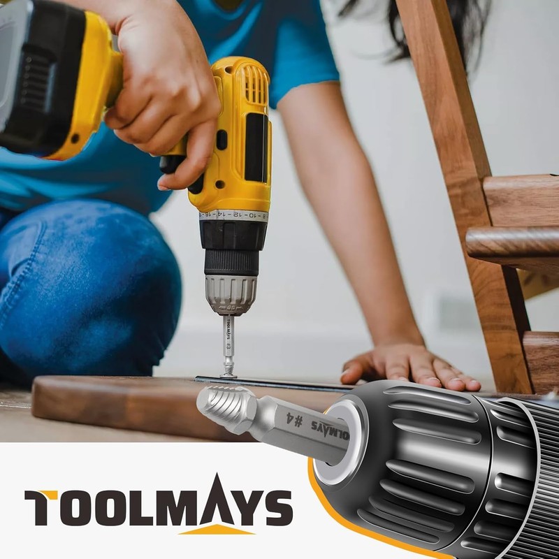 TOOLMAYS Screw Extractor Set, 5 Pieces Left Extractor Set, Max.