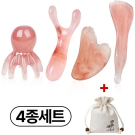 Prenty Gua Sha Massager Scalp Face Body Gua Sha Massage Tool Set, 4 Pieces, Mixed Colors / 프렌티 괄사 마사지기 두피 얼굴 바디 괄사 마사지 도구 세트, 4개, 혼합색상