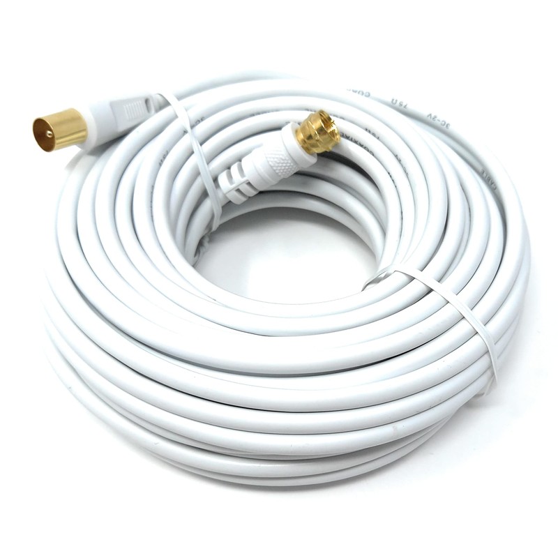 DRUT 15m RF TV Aerial Male to F Type Connector