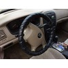ProElite Black Lace-On Steering Wheel Cover Universal 15 inch