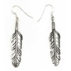 Silver Feather Dangle Earrings by Joe