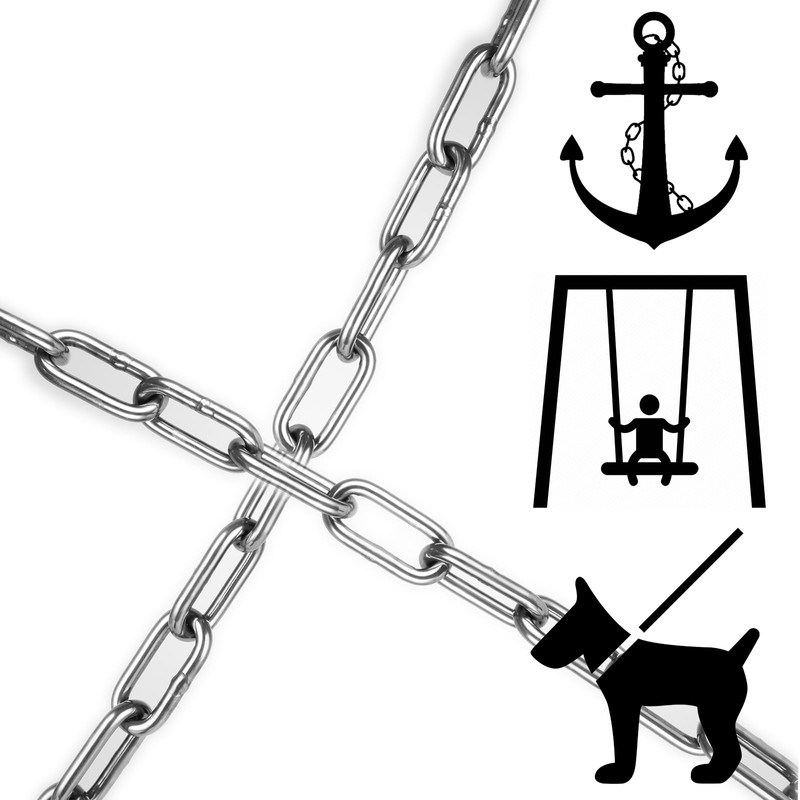 ZOFUN 2M 304 Stainless Steel Chain 5mm Security Chain for