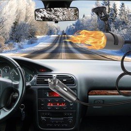 KOCASO 24V Car Heater, Portable Heating & Cooling Fan, 2 In 1 Car Windshield Heater Defroster Demister, 10S Fast Heating Defrost Defogger for Car Truck Van Bus