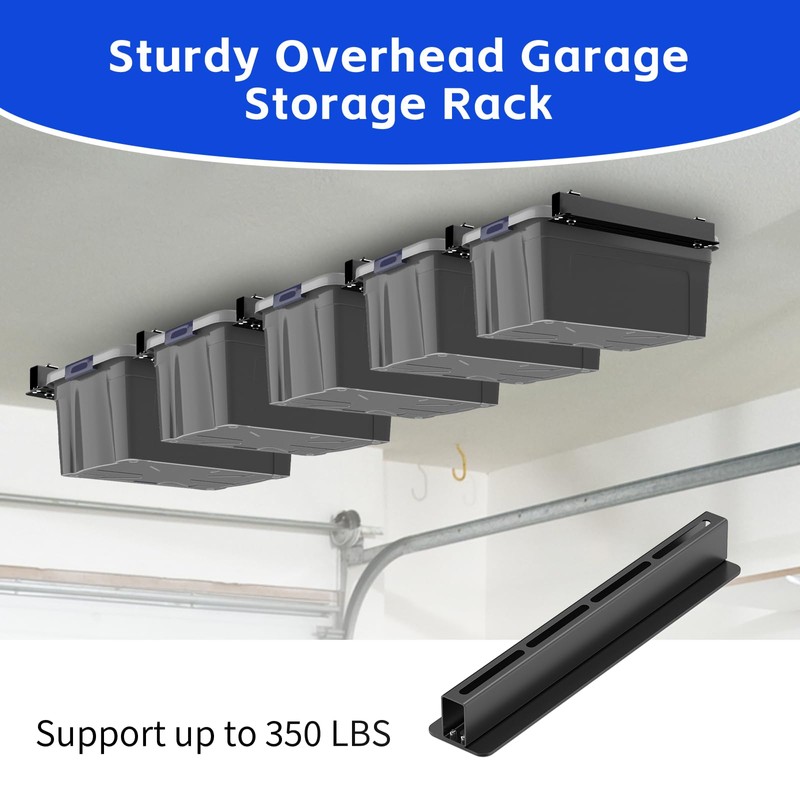 Fixirons 6 Pack Overhead Storage Bin Rack, Ceiling Racks for