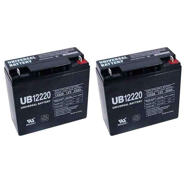 Universal Power Group 12V 22AH SLA Battery Replaces 51814 6fm17 6-dzm-20 6-fm-18 lcx1220p - 2 Pack