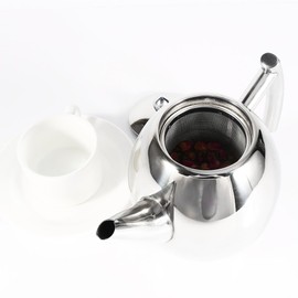 ZJchao Teapot with Tea Filter Coffee Sieve Tea Infuser Stainless Steel for Kitchen Cafeteria Hotel Restaurant and Office (1L)