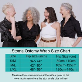 Stoma, cintura di supporto per stomia per donne e uomini, copertura per sacchetti stomia, cintura di supporto per stomia, 33,5" - 44" circonferenza fianchi (colore della pelle, S/M)