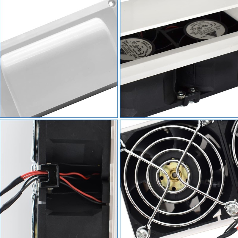 LHCDQSKCW 2 PCS RV Side Vent Fan, 12V 25W Air