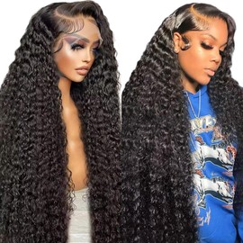 Sailk 13x6 Lace Front Wigs Human Hair Pre Plucked Braid Wigs Glueless Wigs Jerry Curly Human Hair Wigs 180% Density Curly Wigs Natural Hairline With Baby Hair(20 inch)