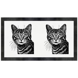 'Cat Portrait' Pet Feeding Mat (PM00020156)