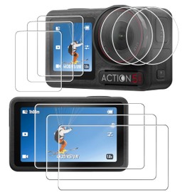 OKFUN 9PCS(3Sets) Screen Protector for DJI Osmo Action 5 Pro,Tempered Glass Screen Protector Cover,Ultra HD 9H HardnessScratch Resistant,Bubble-Free Action 5Pro Accessories