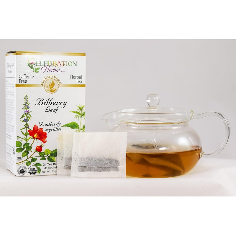 Celebration Herbals Teabags Herbal Tea Bilberry Leaf Organic, 24 Bags
