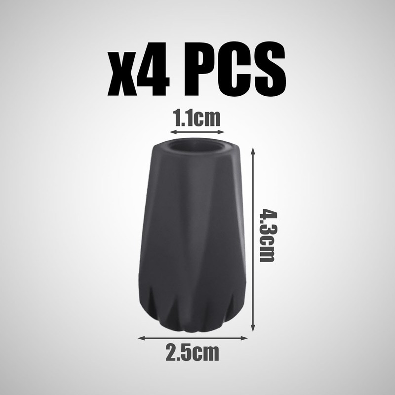 Pack of 4 Prismatic Foot Covers, Trekking Pole Accessories, Non-Slip