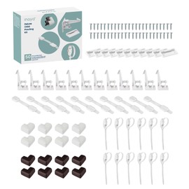 Inaya Inaya Complete 50pc Deluxe Baby Proofing Kit - Flexible Hidden Baby Locks for Cabinets and Drawers, Adjustable Child Safety Latches, Corner Guards & Furniture Anchors