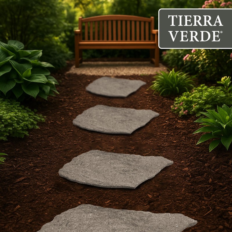 TierraVerde Rubber Stepping Stones, Natural Rock Look, 18"x22", 4-Pack