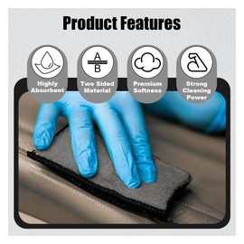 5"×3" Car Interior Scrubbing Sponges, Microfiber Car Wash Sponges, Auto Detailing Scrub Pads, Interior Cleaning Sponges for Car Leather, Plastic, Vinyl, Upholstery (Gray White 2Pcs)