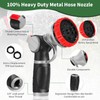 Hose Nozzle,Heavy Duty Metal Garden Hose Nozzles - 10 Spray
