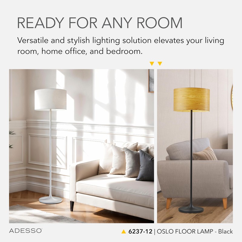 Adesso Floor Lamp with Scratch Proof and Corrosion Resistant Body