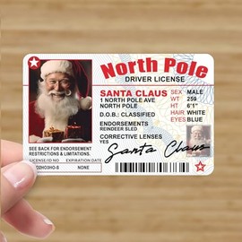 The King Kush Santa Claus Lost Driver License 3 PACK | Christmas Suprise | Santa Sleigh Flying License ID Card,Novelty Santa Claus Card Flight License for Christmas (3 Pack / 3 QTY)