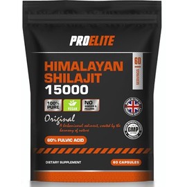 Shilajit 500mg Vegan Capsules -1500mg 30:1 Extract | 60% Fulvic Acid | High Strength Shilajit for Men & Women| Rich in Trace Minerals | No Additives & Fillers by PROELITE (60 Capsules)