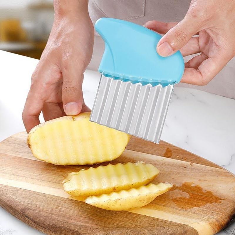 Crinkle Cutter Stainless Steel Potato Carrot Chip Vegetable Crinkle Wavy