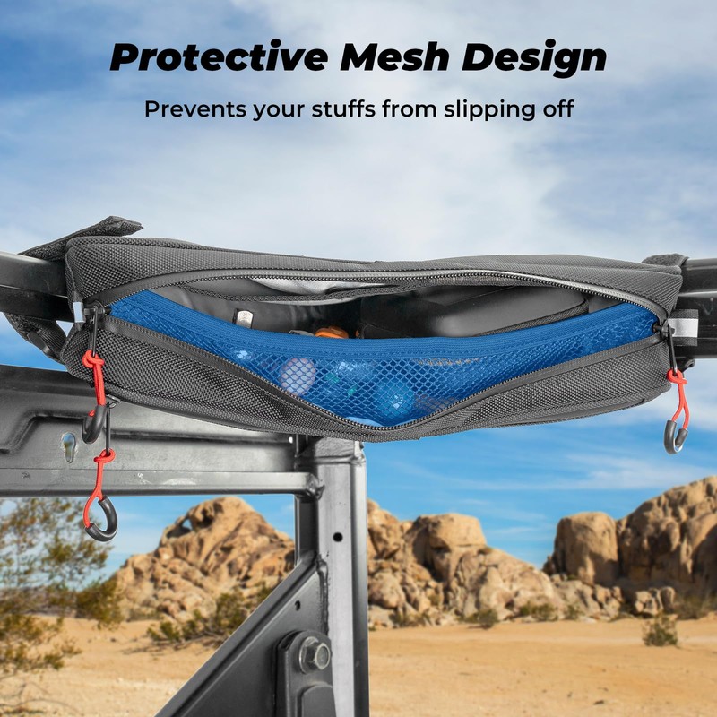 KEMIMOTO UTV Roll Bar Triangle Storage Bag, Water Resistant Universal