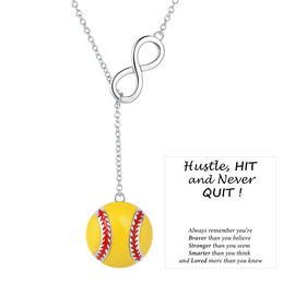 Vekoliry 925 Sterling Silver Infinity Softball Necklace Jewelry Gifts for Women Softball Players Lovers, Small, Sterling Silver, No Gemstone