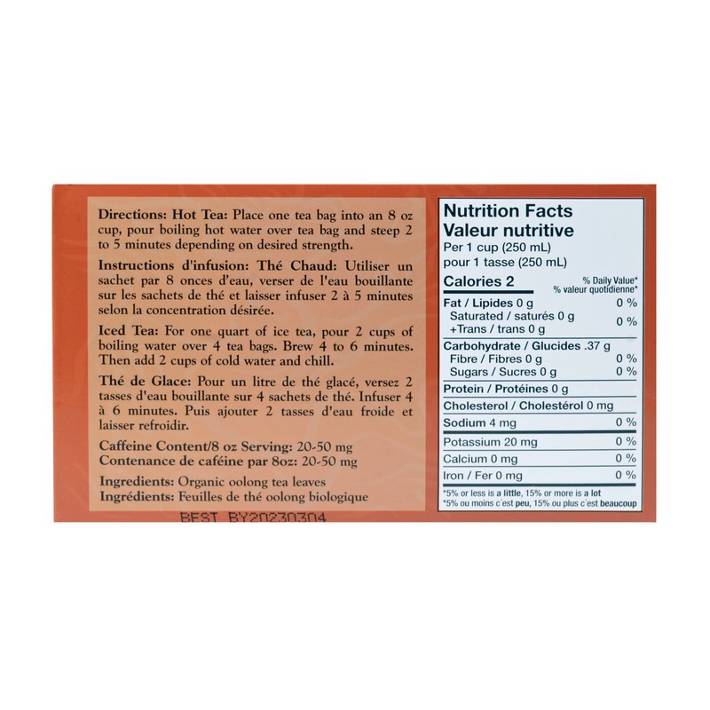 Uncle Lee's Organic Oolong Tea Bags, 40 Count – Antioxidant-Rich,