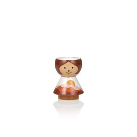 Lucie Kaas Borkfold Collection BF01MI Egg Cup in the Shape of a Girl Mika, Beech Wood, Hand-Painted Height: 6 cm