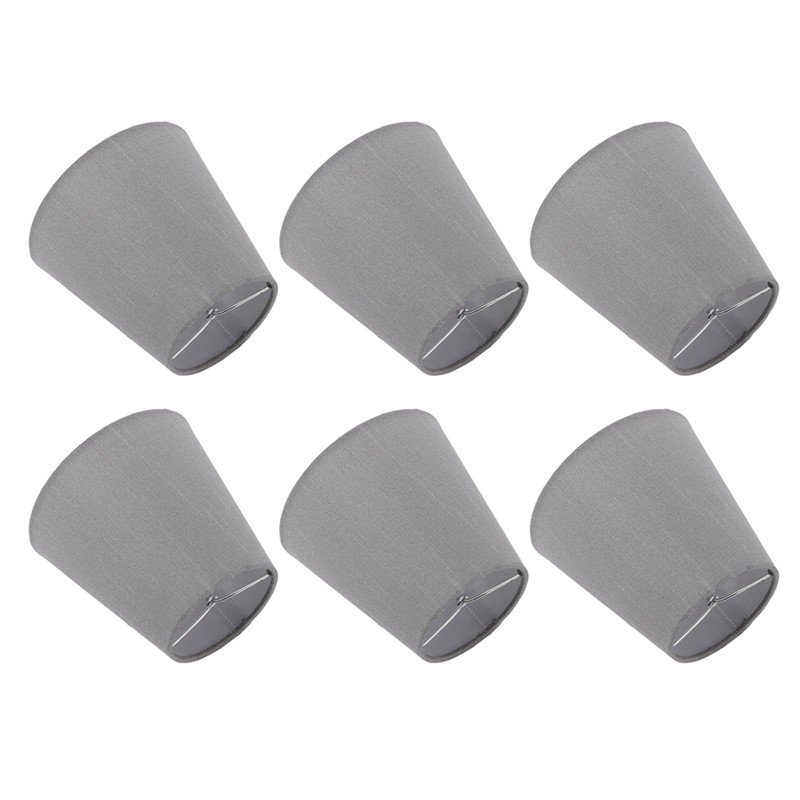 6 Pcs Cloth Lamp Shade Good Light Transmission E14 Candle