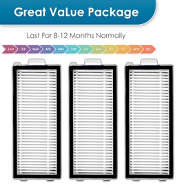(3 Pack) Qrevo Master Replacement HEPA Filters Compatible with Roborock Qrevo Master/Qrevo Slim Robot Vacuum, Canister Filters, Upright Filters, Vacuum Filter, Filter Kit, Filters Accessories Kit.
