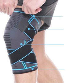 NTRH Knee Support Brace for Women and Men,Adjustable Compression Knee Brace for Arthritis,Joint Pain,Ligament Injury,Meniscus Tear,ACL,MCL,Running,Sports,Squats(single) (L, Blue)
