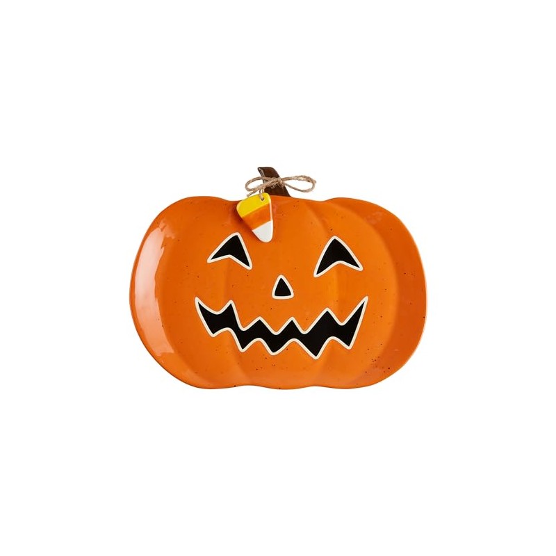 Mud Pie Pumpkin Glow In Dark Platter; 12" x 16"