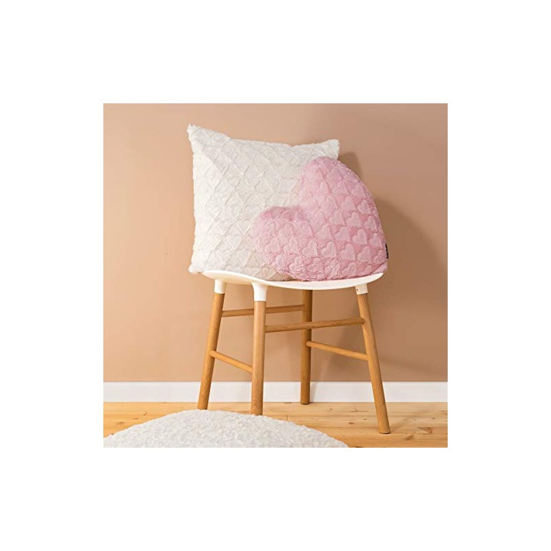 MAGMA Fluffy Hearts Decorative Cushion 40 x 35 cm White