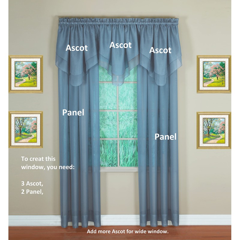 Today's Curtain Emelia Original Voile Panel 72", Wedge Blue, 60"