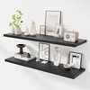 48" Floating Shelves for Wall, 12" Deep Slim Black Floating