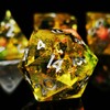 MJDICEOK DND Resin Sharp Edged Dice Set, 7 Pcs Flower