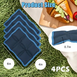 Jeqqinuz 4PCS Ice Packs for Lunch Boxes, Reusable Long-Lasting Lunch Box Ice Packs, Cold Slim Freezer Boxs for Meal Prep, Flexible Design Ideal for Camping Picnics Dinners Tours Trips Daily Use