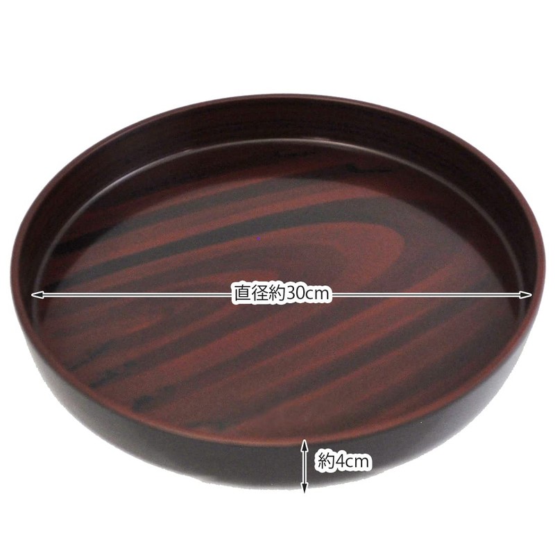 Ishida Obon Tray, Round Tray, 11.8 inches (30 cm), Heian