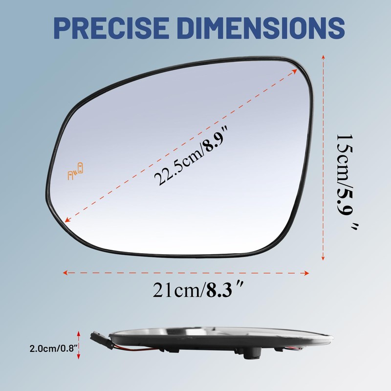 Driver Left Side Mirror Glass - Compatible with Toyota Vehicles