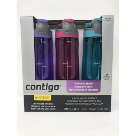 Contigo Auto Seal 3-Pack Water Bottles (Purple, Pink, Blue)