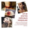 Kit Maquillaje Cera Sangre Halloween Heridas Efecto Disfraz