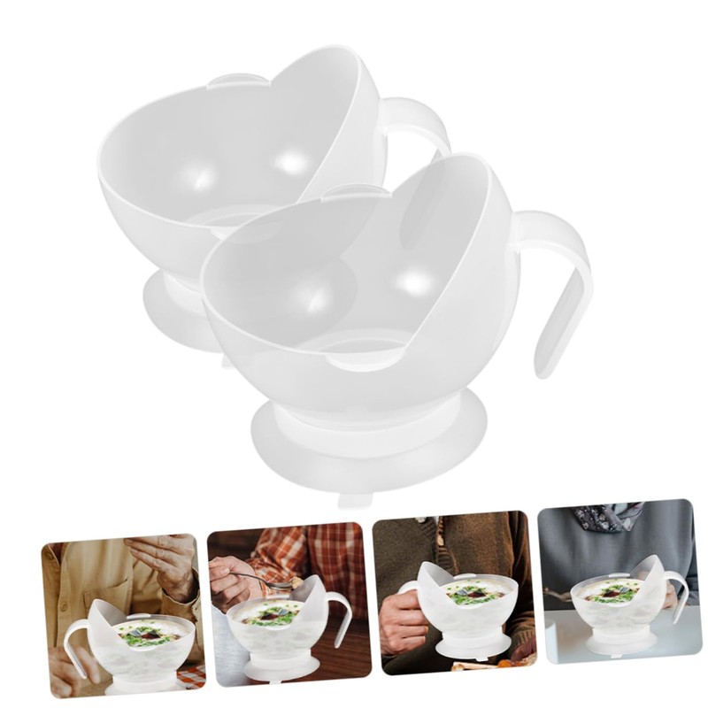 Baluue 2Pcs Suction Cup Bowl for Elderly and Disabled Slip