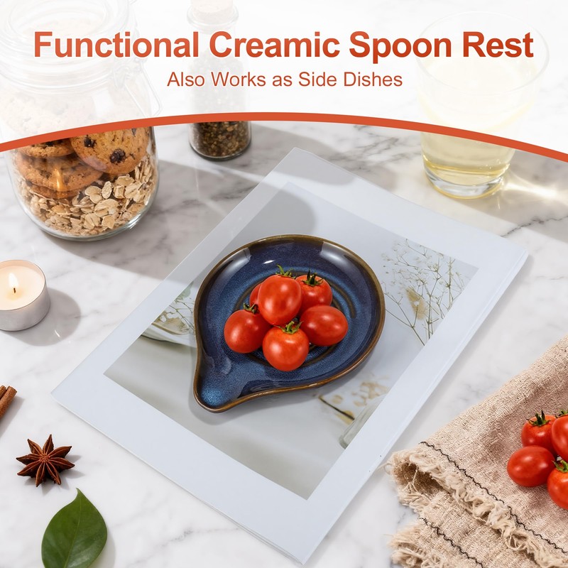 RENEWREVITAL Renewrevital Spoon Rest, Porcelain Spoon Holder for Stove Top,