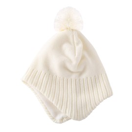 Magracy Toddler Boys Girls Winter Hats Warm Earflap Beanie Hat Fleece Lined Knit Hat for Kids Beige M