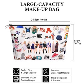 AYBUY Kosmetiktasche Damen, Schminktasche für Musikliebhaber, Tragbare Kosmetiktasche, Kosmetiktasche mit Reißverschluss, Geeignet für Musikliebhaber, Sänger und Musiker(B)