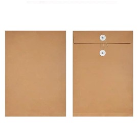 A4 Envelopes, File, Kraft Paper, Envelope with Cord, Multi-functional, Resume, Document Holder, Document Storage Case, Large Capacity, Drawstring Included, Office Supplies, Storage Case