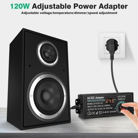 120W Universal Power Supply Adjustable DC 3V-24V Adjustable Plug Power Supply with USB Connection with 14 Power Connections European Plug AC100-240V